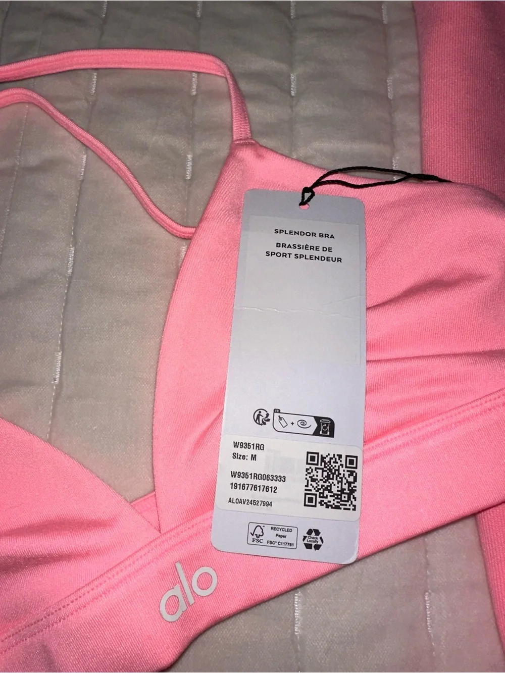 🆕 ALO Yoga Neon Bubblegum Bralette and Matching Cropped Sweatshirt Set 🆕
